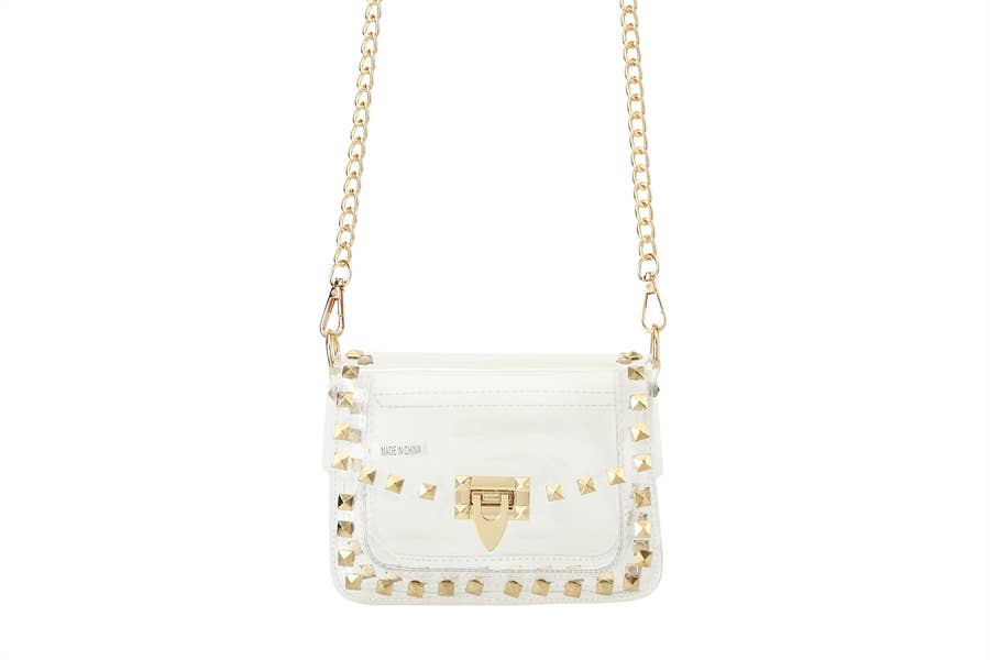 Clear See Thru Ladies Shoulder Bag with Chain Strap