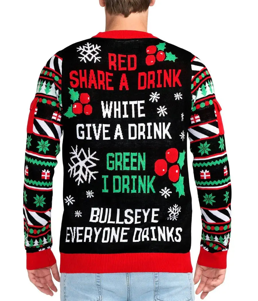 SALE Drinking Game Men's Fun Ugly Christmas Sweater