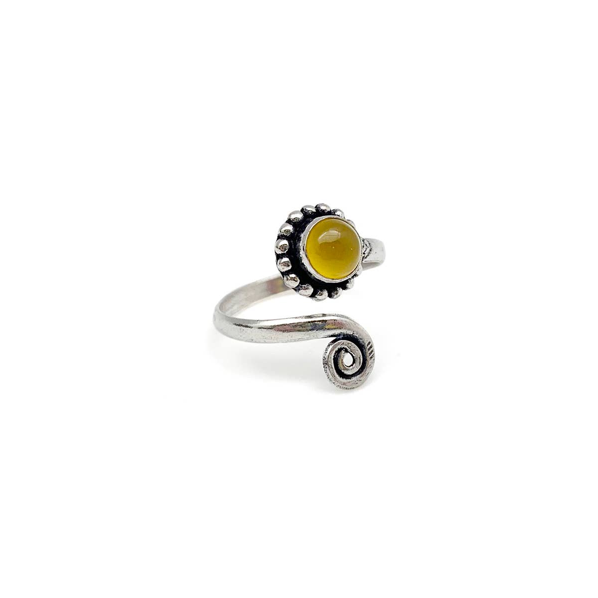 Ring - Silver with Yellow Agate