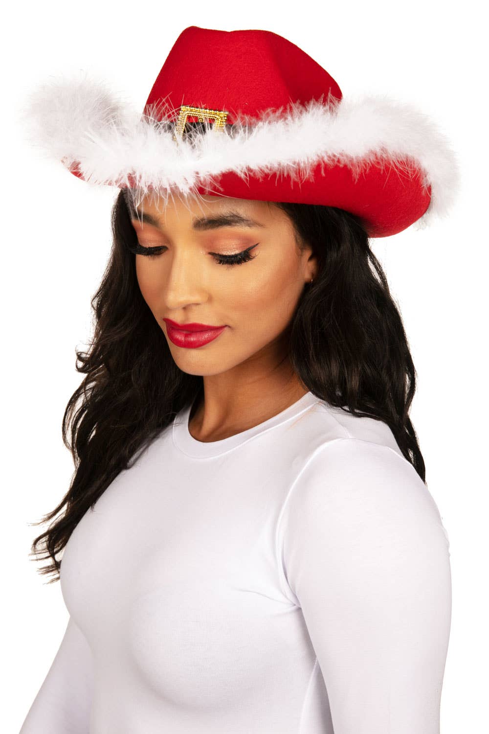 Ho Ho Howdy Santa Hat - Festive Christmas Cowboy Hat