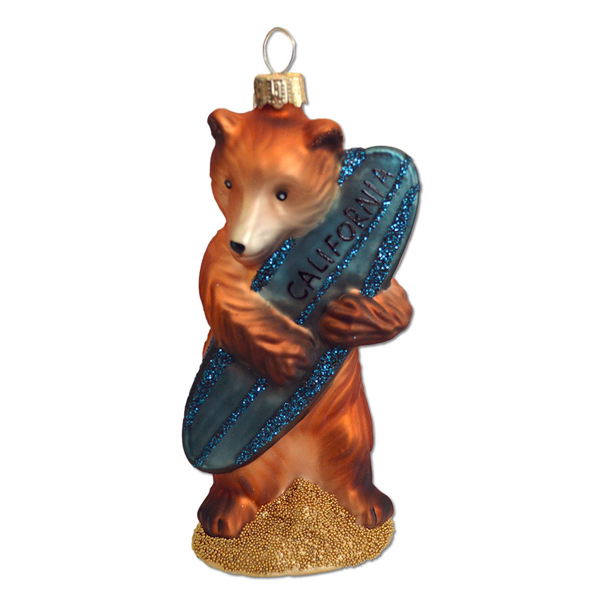 Surf Bear Glass Mold Ornament