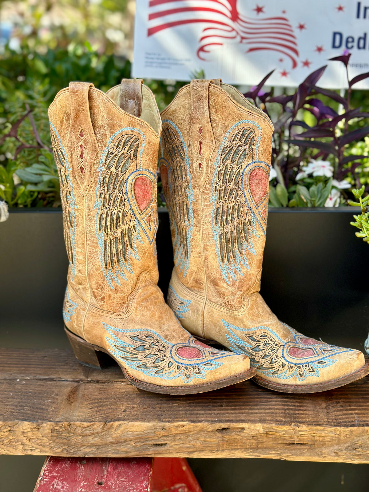 Resale Deals Corral Heart Angel Wing Cowgirl Boots-Snip Toe Size 9.5 #1935