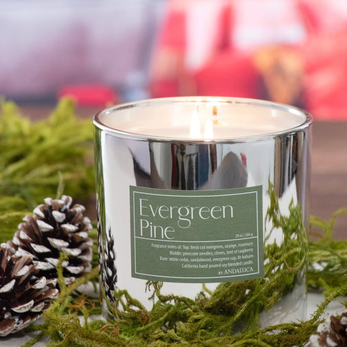 Evergreen Pine 2 Wick 20 oz. Mercury Lidded Candle