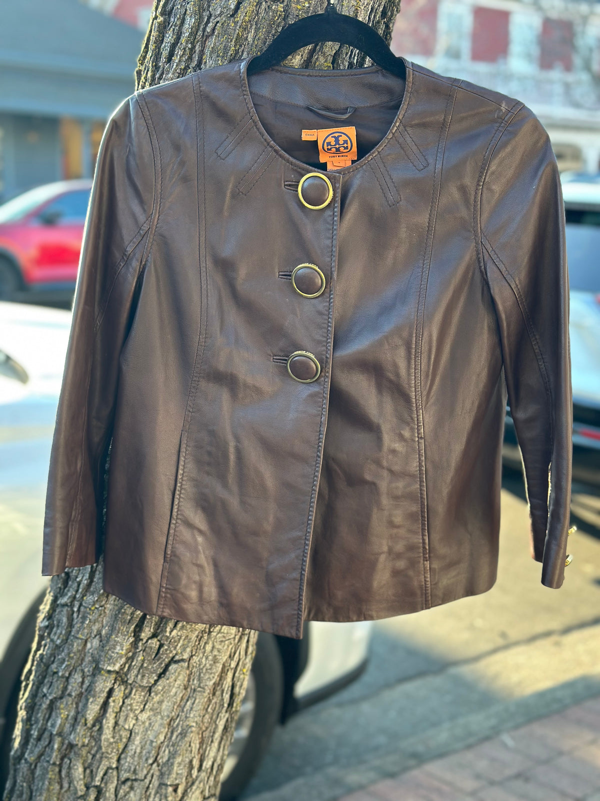 Tory Burch Leather Jacket Size 4  Preloved Resale Deals