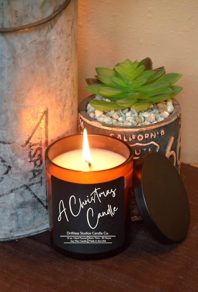 A Christmas Candle Soy wax Candles - 10oz Candle With Lid