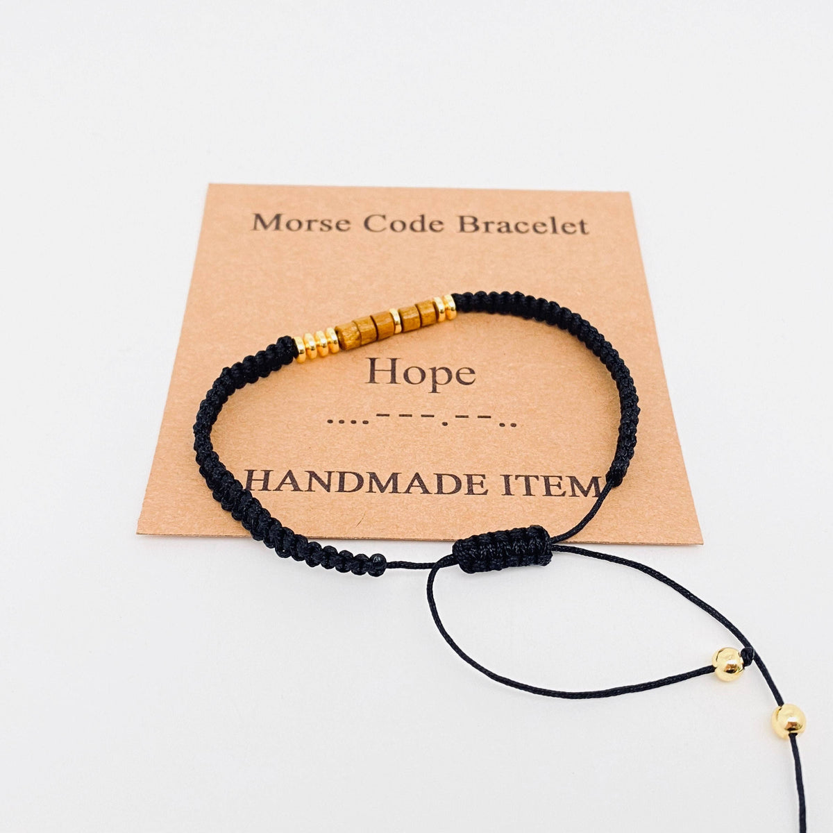 Handmade Wooden Beaded Morse Code Bracelets: Bad Ass