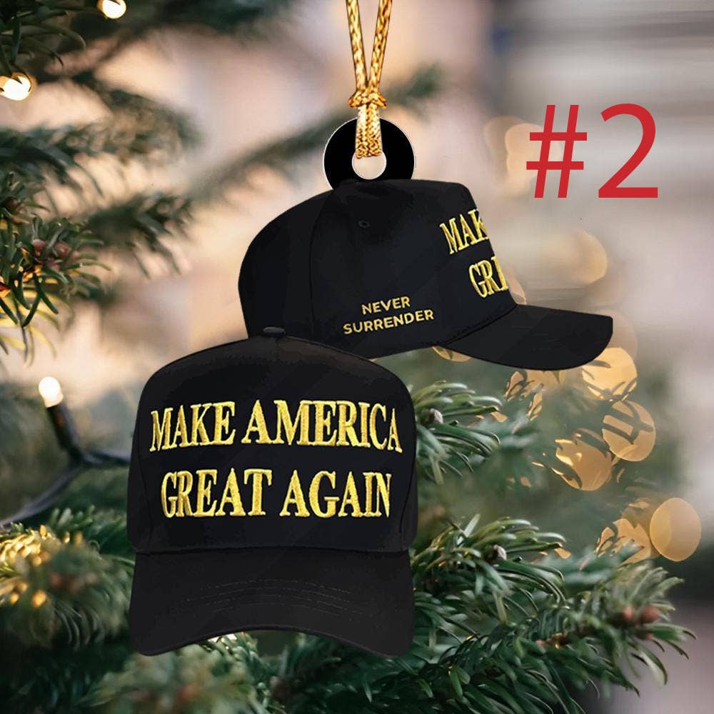 Trump MAGA Hat Ornament, Make America Great Again Ornament  : 3.5x3.5 / 1