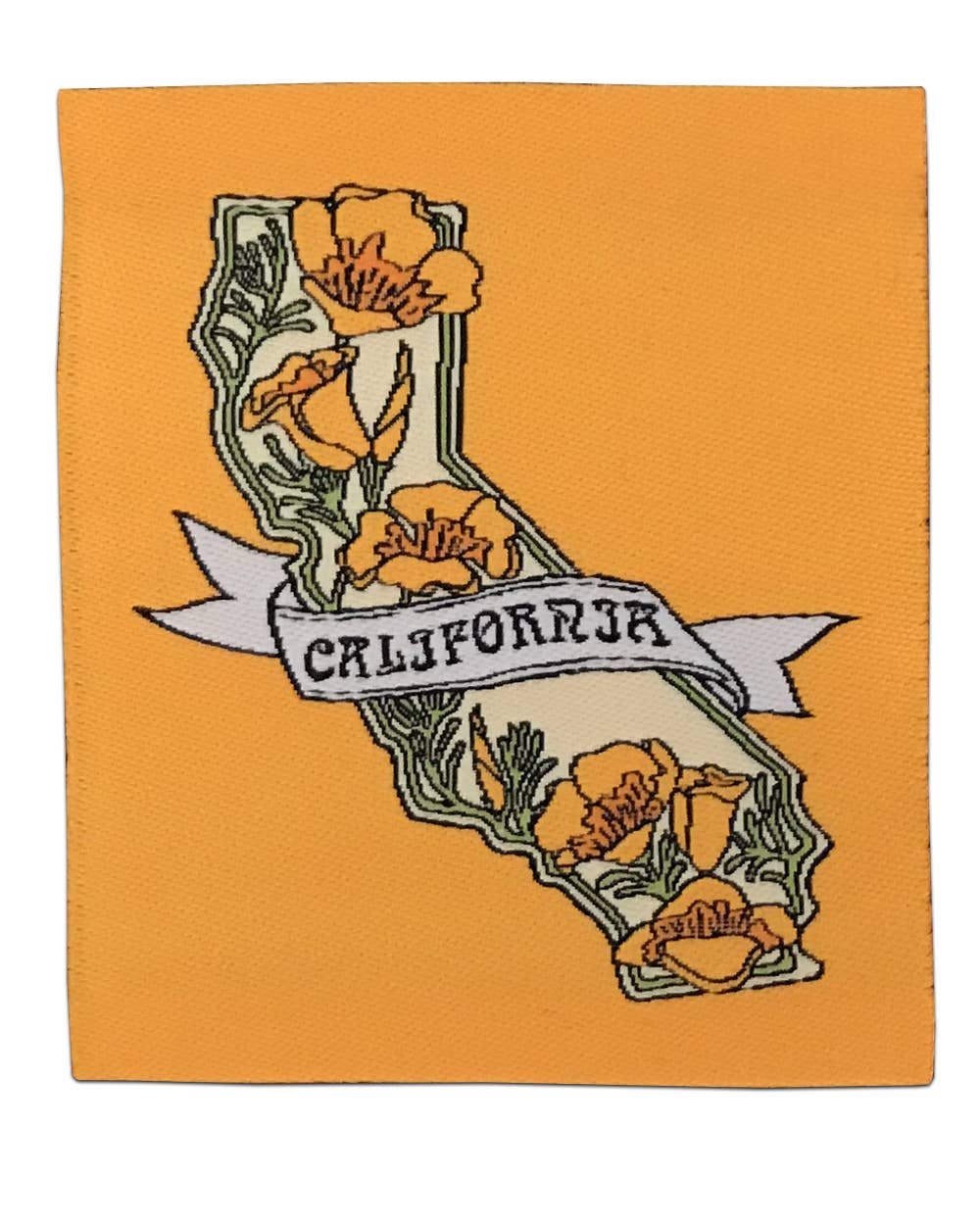 California State w/ Poppies 12" Knit Beanie: Charcoal