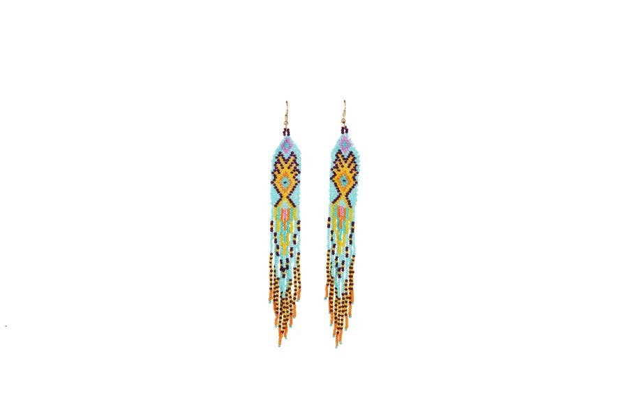 Beaded Dangling Tribal Fashion Earring