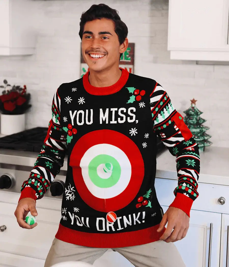 SALE Drinking Game Men's Fun Ugly Christmas Sweater