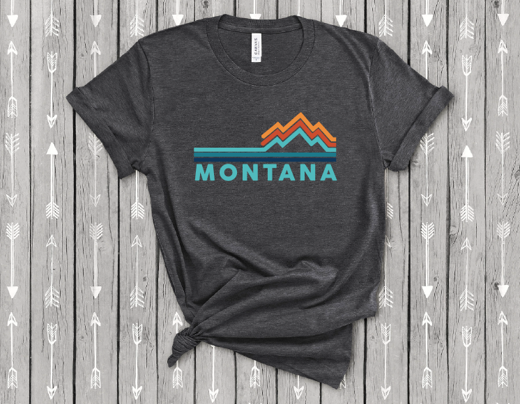 Retro Mountain Customizable Tee: White / Large