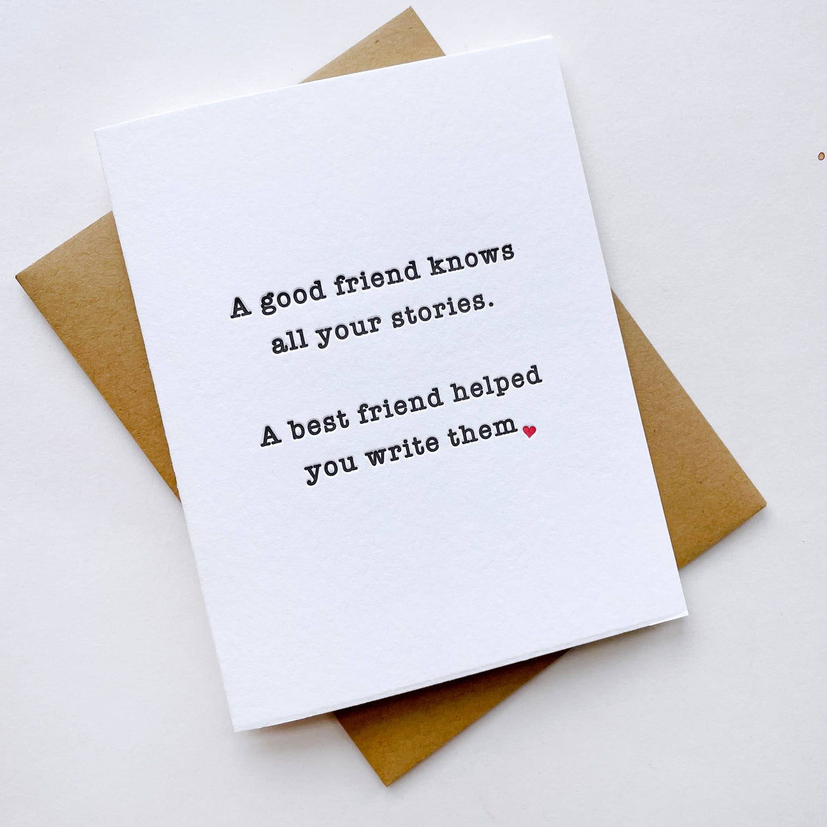 Friend Stories - Letterpress Love and Friendship Card