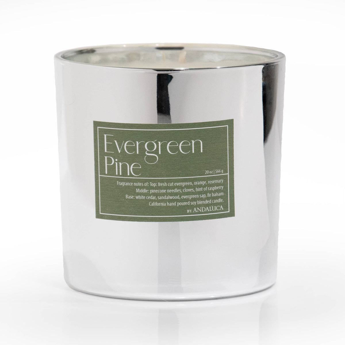 Evergreen Pine 2 Wick 20 oz. Mercury Lidded Candle