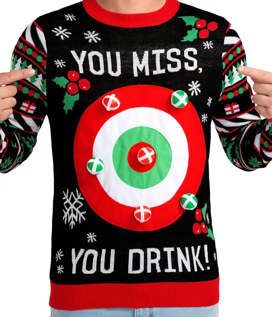 SALE Drinking Game Men's Fun Ugly Christmas Sweater