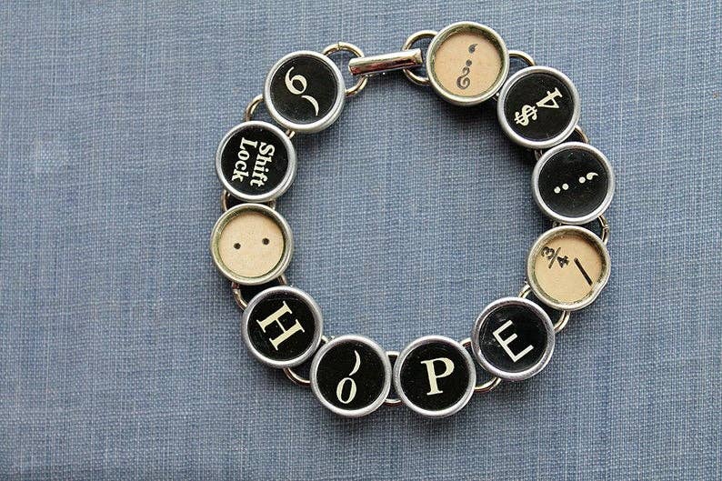 Hope Typewriter Key Bracelet: 11 Typewriter