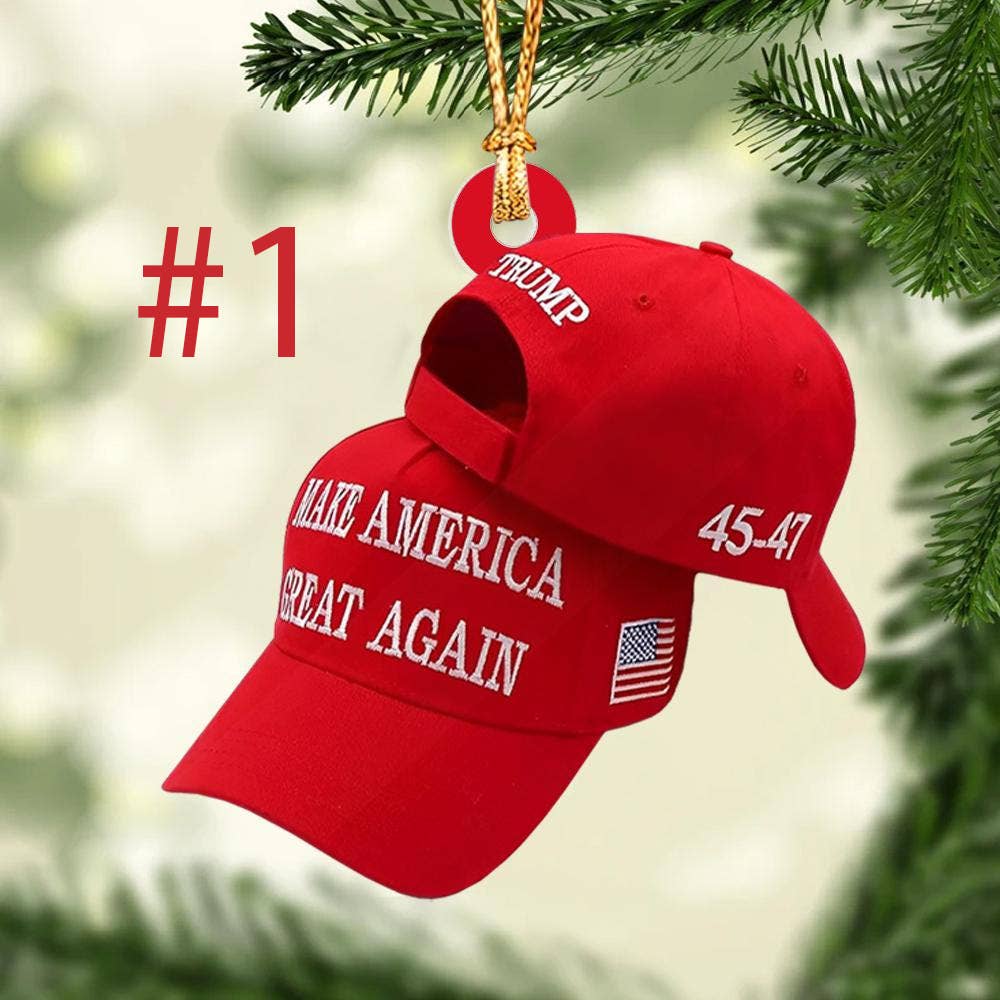 Trump MAGA Hat Ornament, Make America Great Again Ornament  : 3.5x3.5 / 1