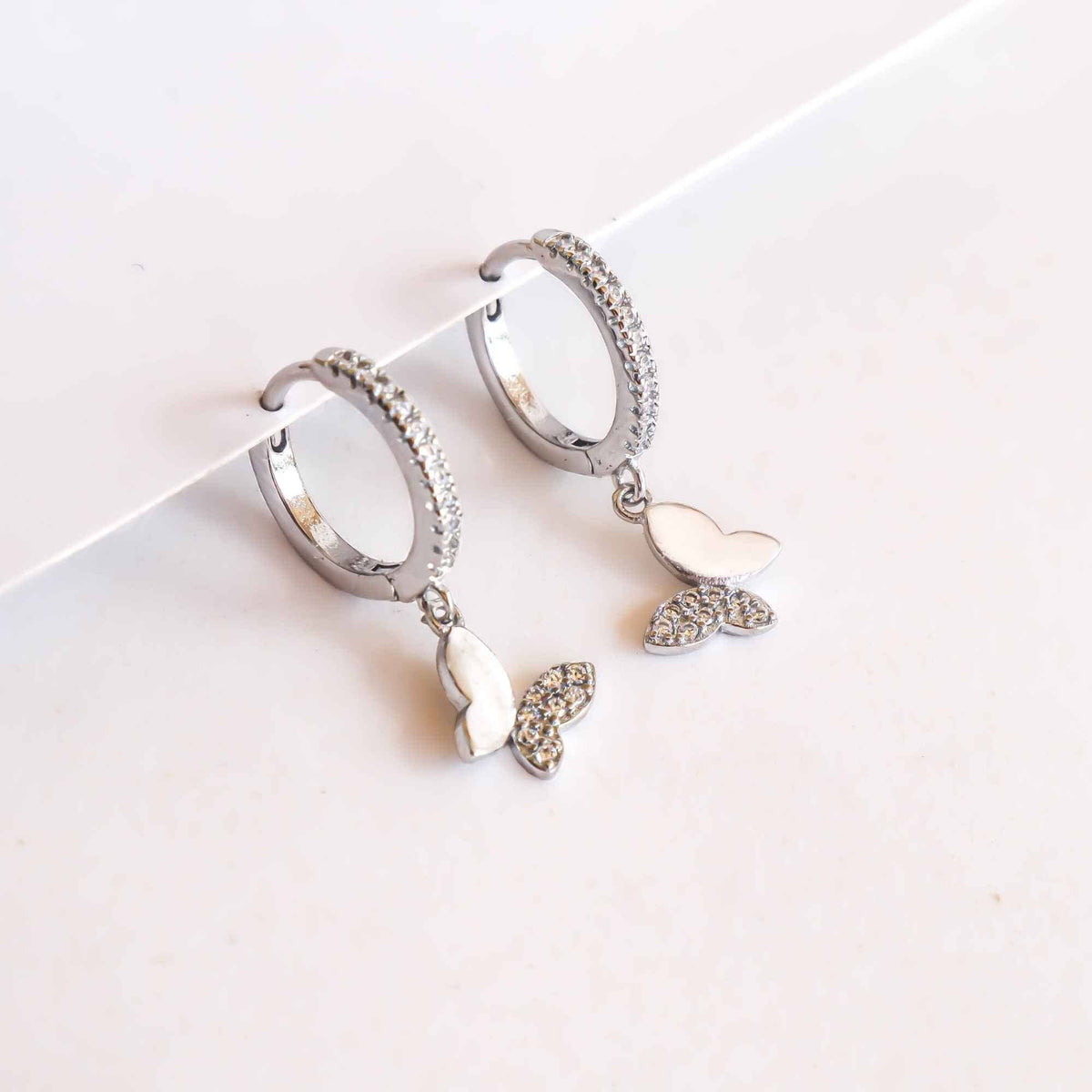 Dainty Butterfly Earrings Sterling Silver